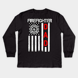 Firefighter Dad Kids Long Sleeve T-Shirt